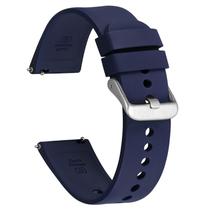 Pulseira para Relógio Ayadoo Silicone 18mm Azul com Fivela Prateada