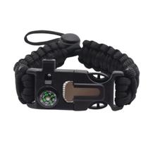 Pulseira Paracord Ajustável Sobrevivência Tática Pederneira Militar Bússola Apito Faca Camping Pulseira Paracord Ajustável Sobrevivência Tática Pederneira Militar Bússola Apito Faca Camping