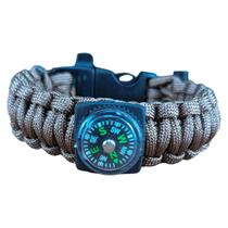 Pulseira Paracord Sobrevivência Camping 3 em 1 Bege - GS