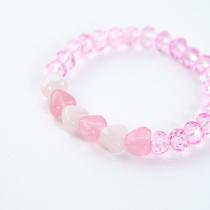 Pulseira Patuá do Amor Rosa Cristal e Silicone