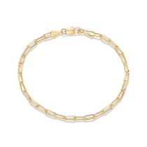 Pulseira PAVOI banhada a ouro 14K Paperclip/Curb/Figaro para mulheres