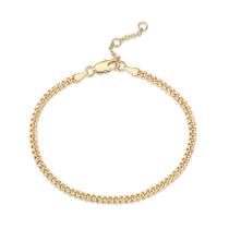 Pulseira PAVOI banhada a ouro 14K Paperclip/Curb/Figaro para mulheres