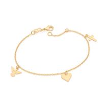 Pulseira paz, amor e fé folheada a ouro 18k Pulseira paz, amor e fé folheada a ouro 18k