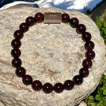 Pulseira Pedra 100% Natural Granada Pedra do Sucesso Profissional