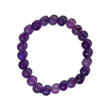 Pulseira Pedra Ágata Lilás Bolinha 8mm Fio Silicone Pulseira Pedra Ágata Lilás Bolinha 8mm Fio Silicone