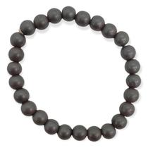 Pulseira Pedra Hematita 8 Mm E Silicone