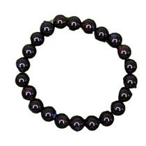 Pulseira Pedra Natural Ágata Negra 8 mm proteção