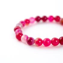 Pulseira Pedra Natural Ágata Rosa 8mm Atrai Riqueza e Amor