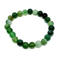 Pulseira Pedra Natural Ágata Verde Bolas 6 mm