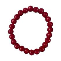 Pulseira Pedra Natural Jade Vermelho Vivo 8 Mm - Meta Atacado