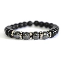 Pulseira Pedra Natural Ônix com Hematita (Dual Stone)
