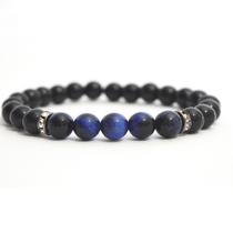 Pulseira Pedra Natural Ônix com Olho de Tigre Azul Pulseira Pedra Natural Ônix com Olho de Tigre Azul