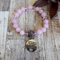 Pulseira pedra natural Quartzo Rosa