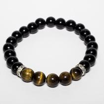 Pulseira Pedra Ônix com Olho de Tigre Pulseira Pedra Ônix com Olho de Tigre