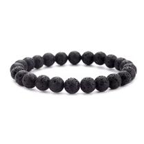 Pulseira Pedra Vulcânica 8mm Pedra Natural Unissex Proteção Pulseira Pedra Vulcânica 8mm Pedra Natural Unissex Proteção