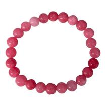 Pulseira Pedras Naturais Jade Rosa 8 Mm Atrai Amor