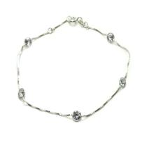 Pulseira Pedras Zirconia Prata Legitima 925