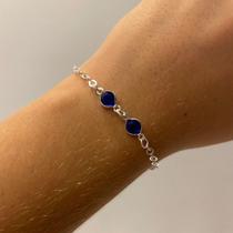 Pulseira Pedrinhas Azuis 100% Prata925