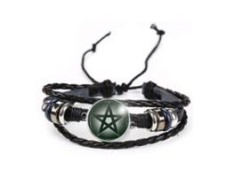 Pulseira Pentagrama Wicca Unissex Ajustável Pulseira Pentagrama Wicca Unissex Ajustável