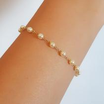 Pulseira Pérola Banhado em Ouro18k Pulseira Pérola Banhado em Ouro18k