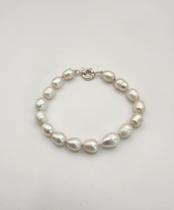 Pulseira Pérola Branca Natural Fecho Boia Prata 925 Pulseira Pérola Branca Natural Fecho Boia Prata 925