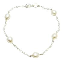 Pulseira Perola Natural Agua Doce Prata Legitima 925 Pulseira Perola Natural Agua Doce Prata Legitima 925