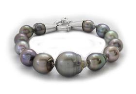 Pulseira Pérola Negras Thaiti Naturais com Fecho Prata 925 Pulseira Pérola Negras Thaiti Naturais com Fecho Prata 925