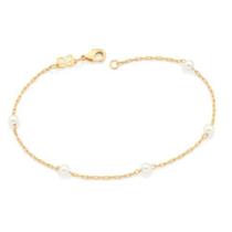 Pulseira perola presente mãe mulher namorada rommanel folheado 18k