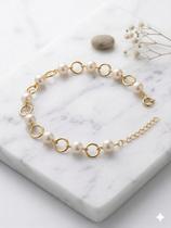 Pulseira Pérolas C/ Aros Base:Prata Pulseira Pérolas C/ Aros Base:Prata