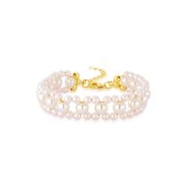 Pulseira Perolas dupla Banhada a Ouro 18k Pulseira Perolas dupla Banhada a Ouro 18k