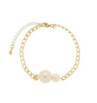Pulseira Pérolas Dupla Banhada em Ouro 18K