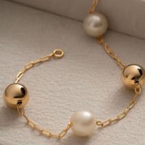 Pulseira pérolas e esfera Pulseira pérolas e esfera