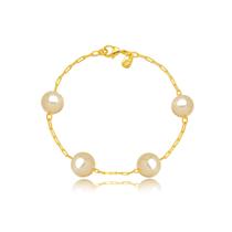 Pulseira Perolas Folheado A Ouro 18k Pulseira Perolas Folheado A Ouro 18k