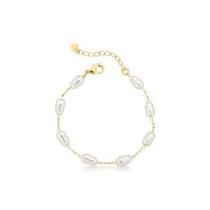 Pulseira Pérolas Trabalhadas Banho Ouro 18k Delta Joias Pulseira Pérolas Trabalhadas Banho Ouro 18k Delta Joias