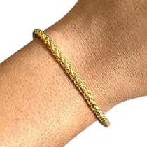 Pulseira Peruana 5Mm Banhado A Ouro 18K Luxo