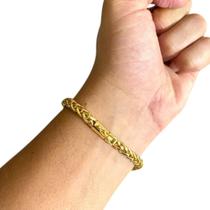 Pulseira Peruana 7Mm Banhado A Ouro 18K Pulseira Peruana 7Mm Banhado A Ouro 18K