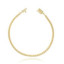 Pulseira Peruana de Ouro 24K Grossa 2,5mm Banhada a Ouro