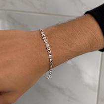 Pulseira Piastrine Em Prata 925 Legítima Masculina 21cm Pulseira Piastrine Em Prata 925 Legítima Masculina 21cm