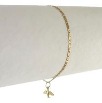 Pulseira Piastrine Pingente Espirito Santo 17 Cm Ouro 18k