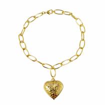 Pulseira Pingente Coração Folheado Ouro 18k (3 camadas ouro) Pulseira Pingente Coração Folheado Ouro 18k (3 camadas ouro)