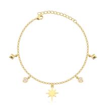 Pulseira Pingente Estrela E Pontos De Luz Folheada A Ouro Pulseira Pingente Estrela E Pontos De Luz Folheada A Ouro