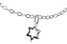 Pulseira Pingente Estrela Seis Pontas Prata 925 Cx Veludo Pulseira Pingente Estrela Seis Pontas Prata 925 Cx Veludo