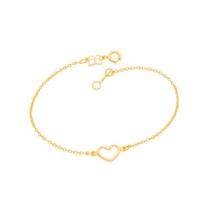 Pulseira Pingente Feminina Coração Rommanel Joias Folheado a Ouro 18k Pulseira Pingente Feminina Coração Rommanel Joias Folheado a Ouro 18k