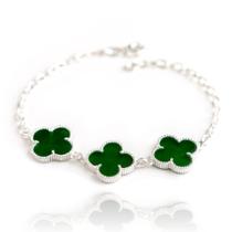 Pulseira Pingente Trevo Grande Prata Original 925 Unissex