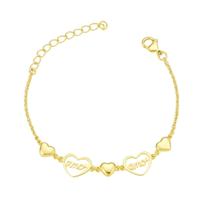Pulseira Pingentes Amor - Banhado em Ouro 18k Pulseira Pingentes Amor - Banhado em Ouro 18k