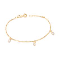 Pulseira Pingentes Corações Com Zircônias Rommanel 552217