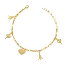 Pulseira pingentes diversos - Banhado em Ouro 18k