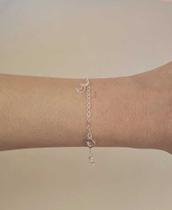 PULSEIRA PINGENTES LUA/CORAÇÃO/ESTRELA PRATA 925 LEGITIMA COM EXTENSOR Prata