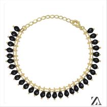 Pulseira Pingentes Pedras Pretas
