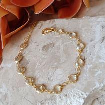 Pulseira Pingentes Ponto Cristal
